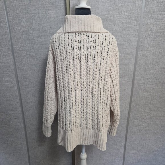 Aerie Cable Car Quarter Zip Sweater Cream Size Small - Picture 3 of 7